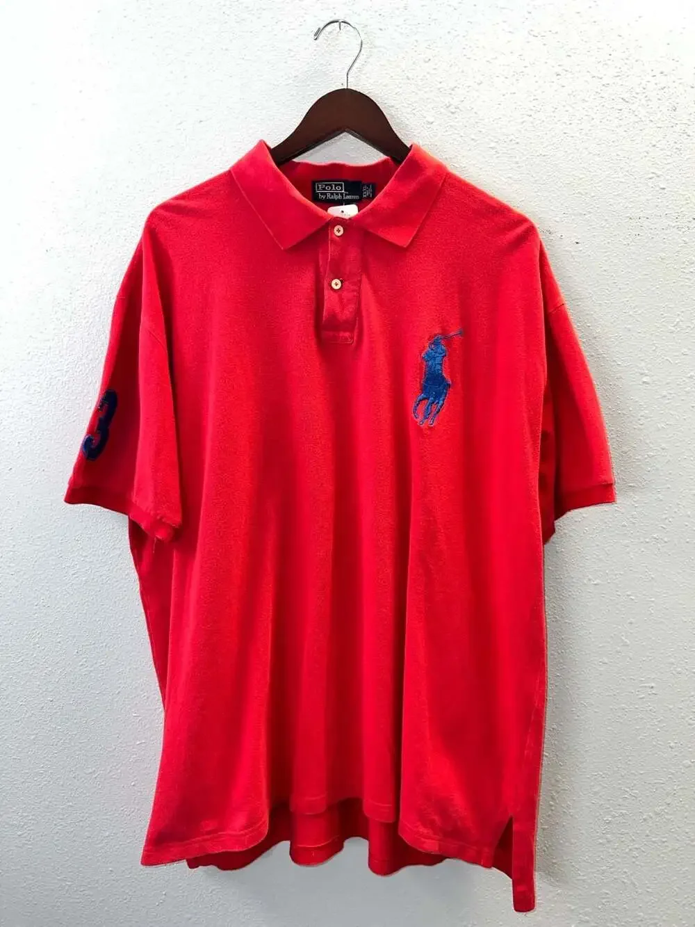 Vintage Polo Ralph Lauren Big Pony Red Polo Shirt XXXL 0210